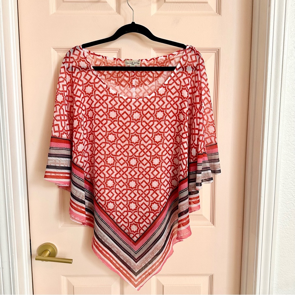 Red live and let live poncho